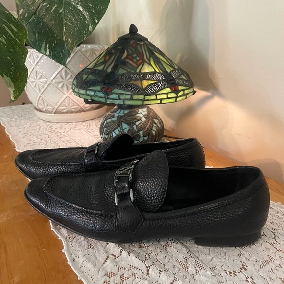 Louis Vuitton LV Lexington Loafers Pebbled Leather - BLACK - GUC Mens Size 10US - Picture 4 of 10